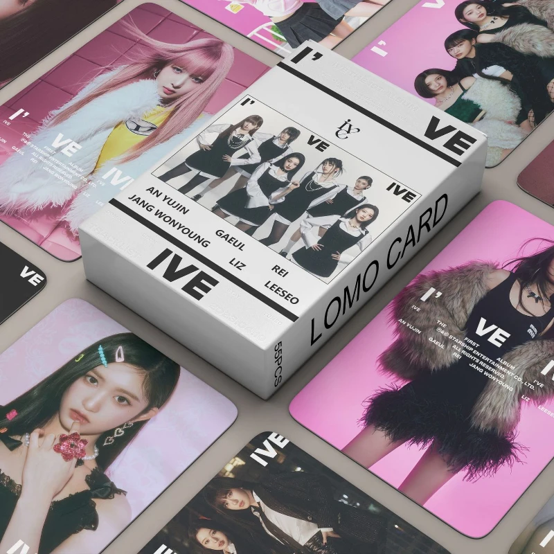 

55pcs/set Kpop Album IVE Photocards LOVE DIVE Lomo Cards LIZ Kpop Girls Group Postcards Photo Ive Eleven Fans Collection Gift