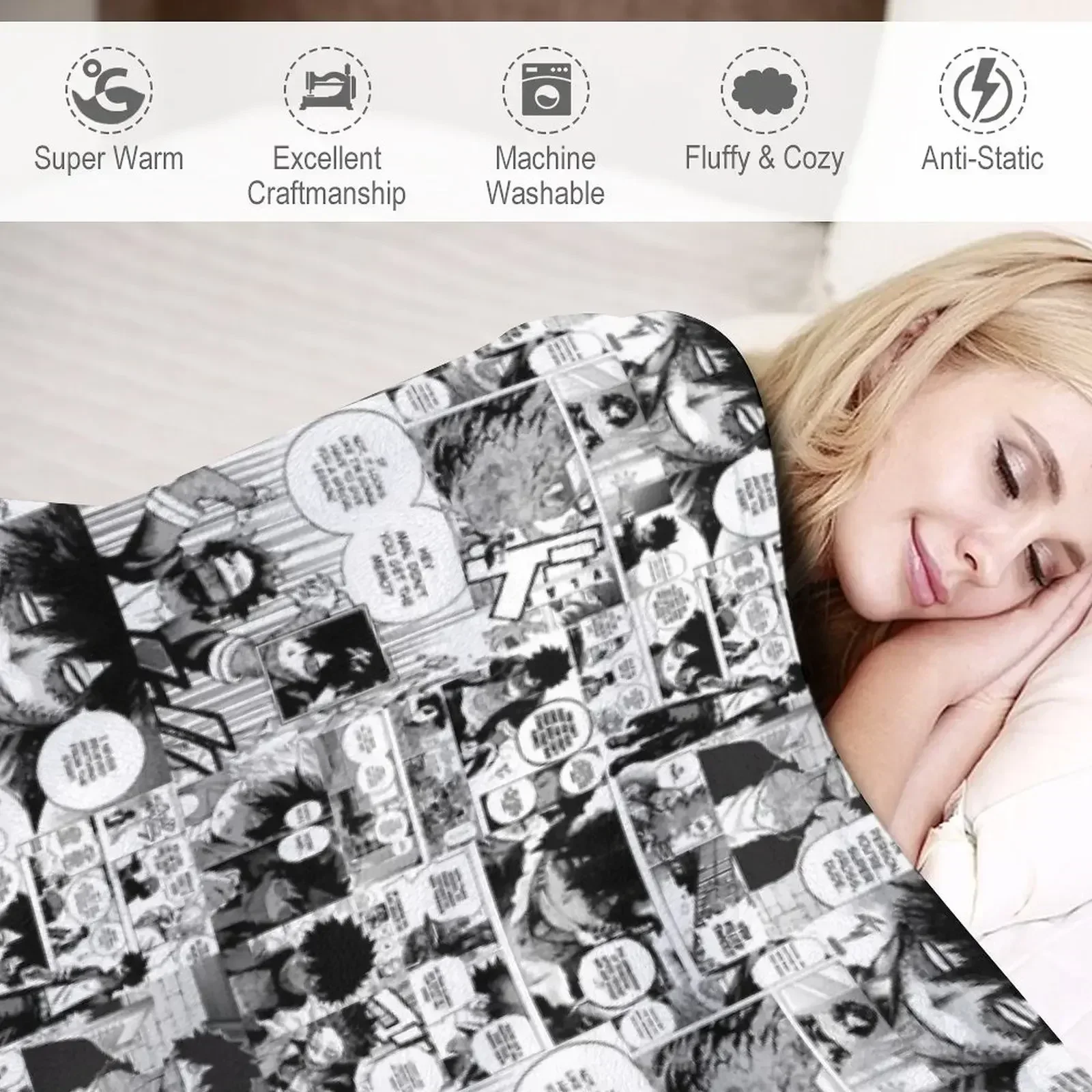 Одеяло с панелью Dabi Manga плюшевые одеяла для диванов на заказ