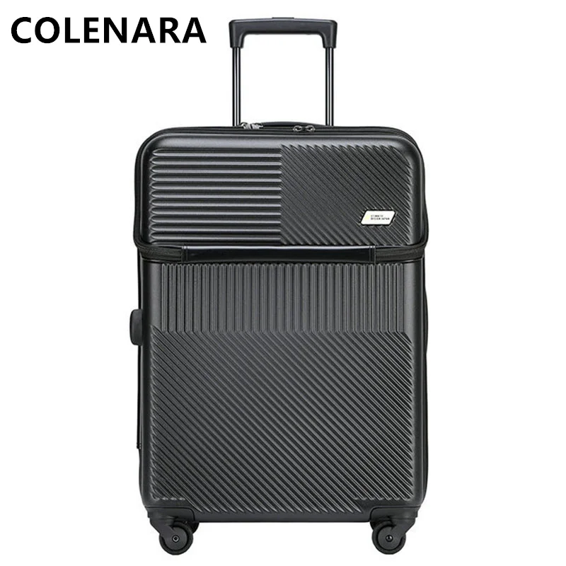 COLENARA Suitcase New Boys Trolley Bags Girls Open Before The Silent Multifunctional Boarding Boxes with Wheels Rolling Luggage