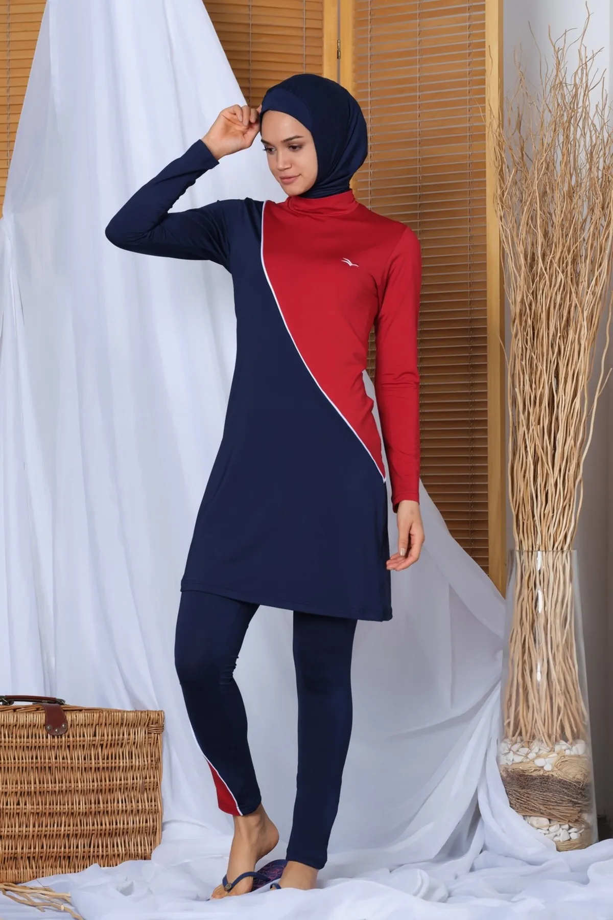 

Women's Long Sleeve Kruvuze The Tights Hijab swimwear 20128 Navy blue