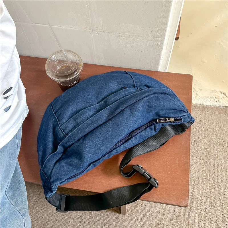 Повседневные джинсовые поясные сумки Универсальные однотонные