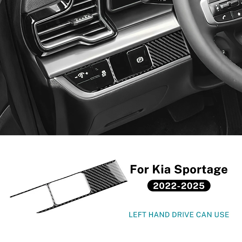 

Настоящая мягкая наклейка из углеродного волокна для Kia Sportage NQ5 2022 2023 2024 2025 LHD RHD, рамка переключателя фар автомобиля, аксессуары