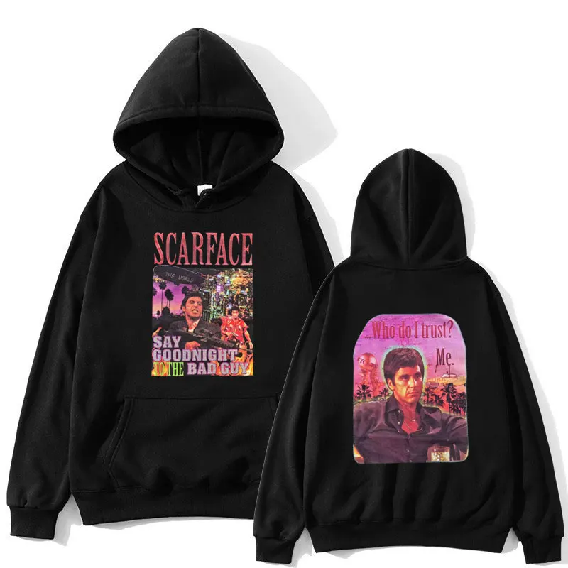 

Movie Scarface Tony Montana Print Hoodie Vintage Men Women Hoodies Gothic Punk Sweatshirt Fleece Oversized Streetwear Tracksuit