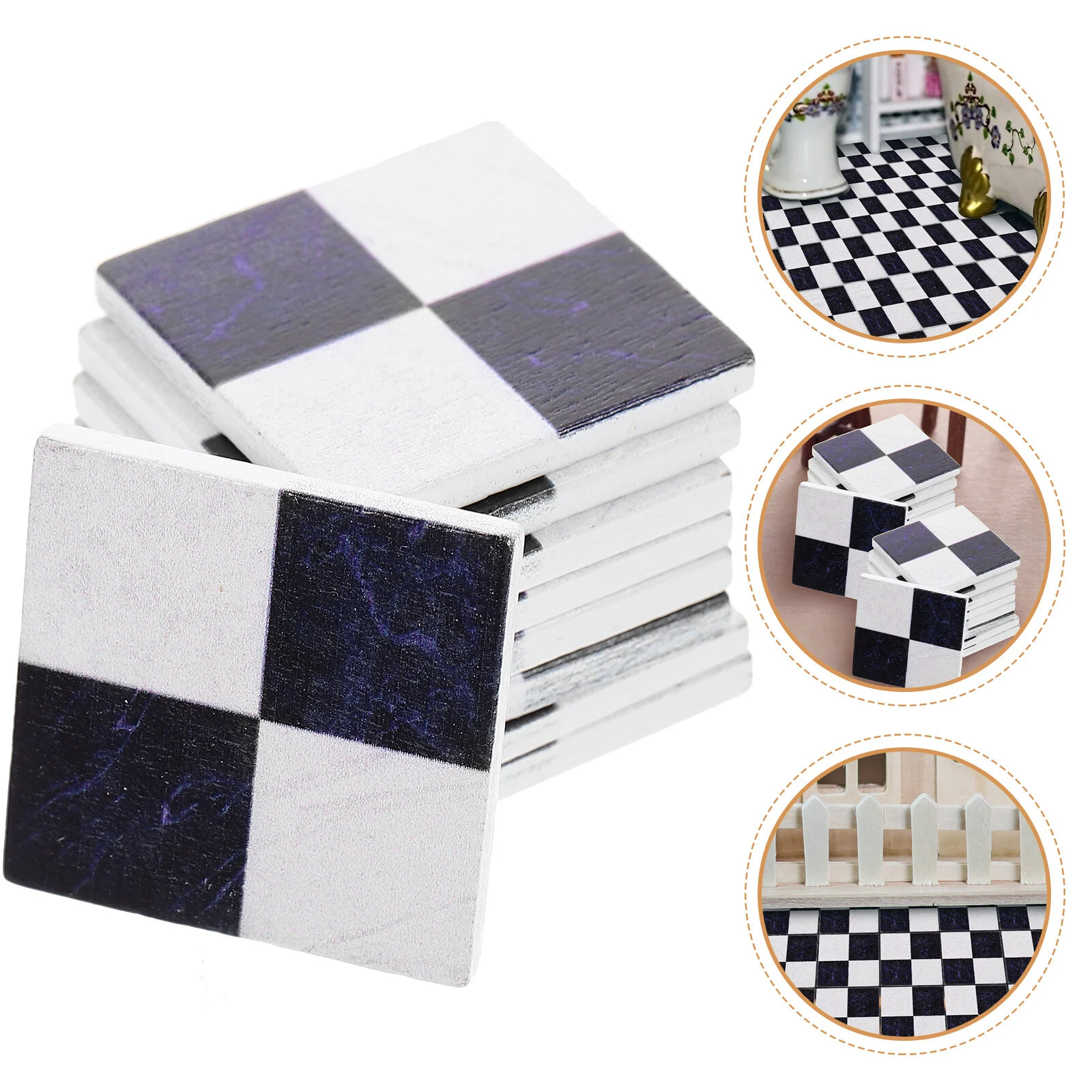 

18 Pcs Dollhouse Floor Small Dolly Miniature Wood Decor Props Floorboards Decorations Wooden Tiny Sheets Household