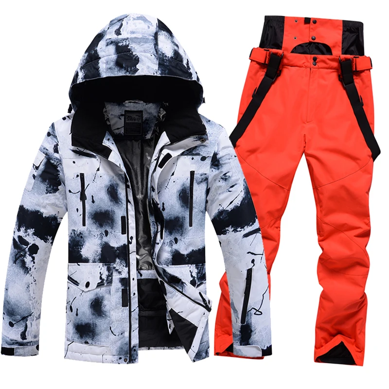 

Новинка 2022 лыжный костюм для мужчин зимняя ветрозащитная Водонепроницаемая плотная Теплая Лыжная куртка и штаны для снега уличная Мужская одежда для сноуборда