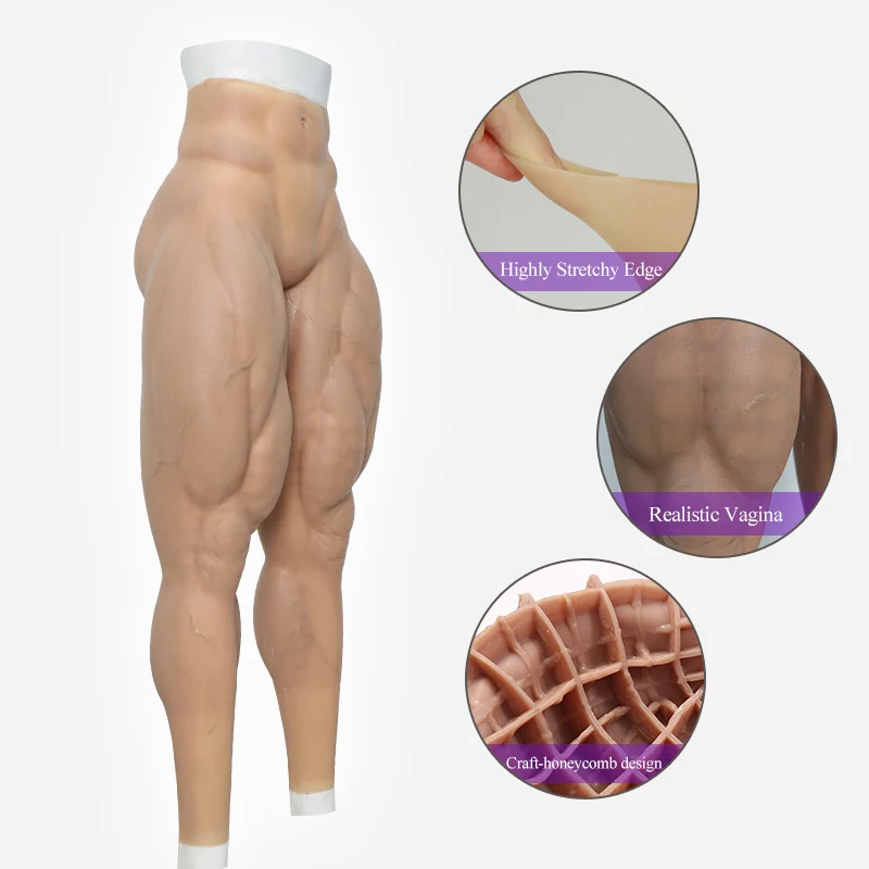 Realistic Silicone Fake Muscle Pant Artificial Simulation False Leg for Man Women FTM Cosplay Transgender