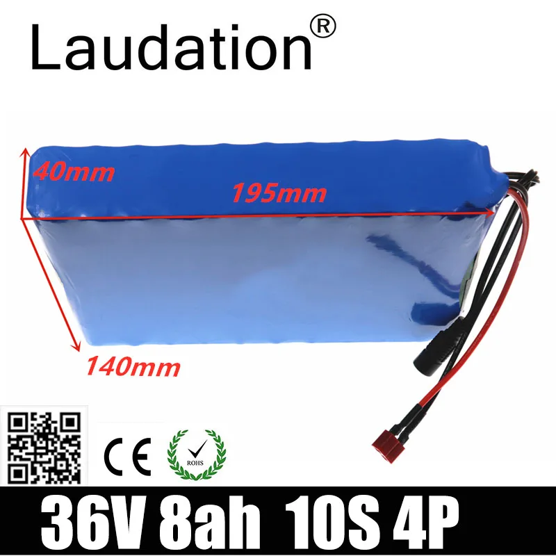 

Laudation 36V Ebike Lithium Battery 18650 Pack 10S 4P 42V 8000mah Built-in 15A BMS For Electric Bicycle With Anderson Plug