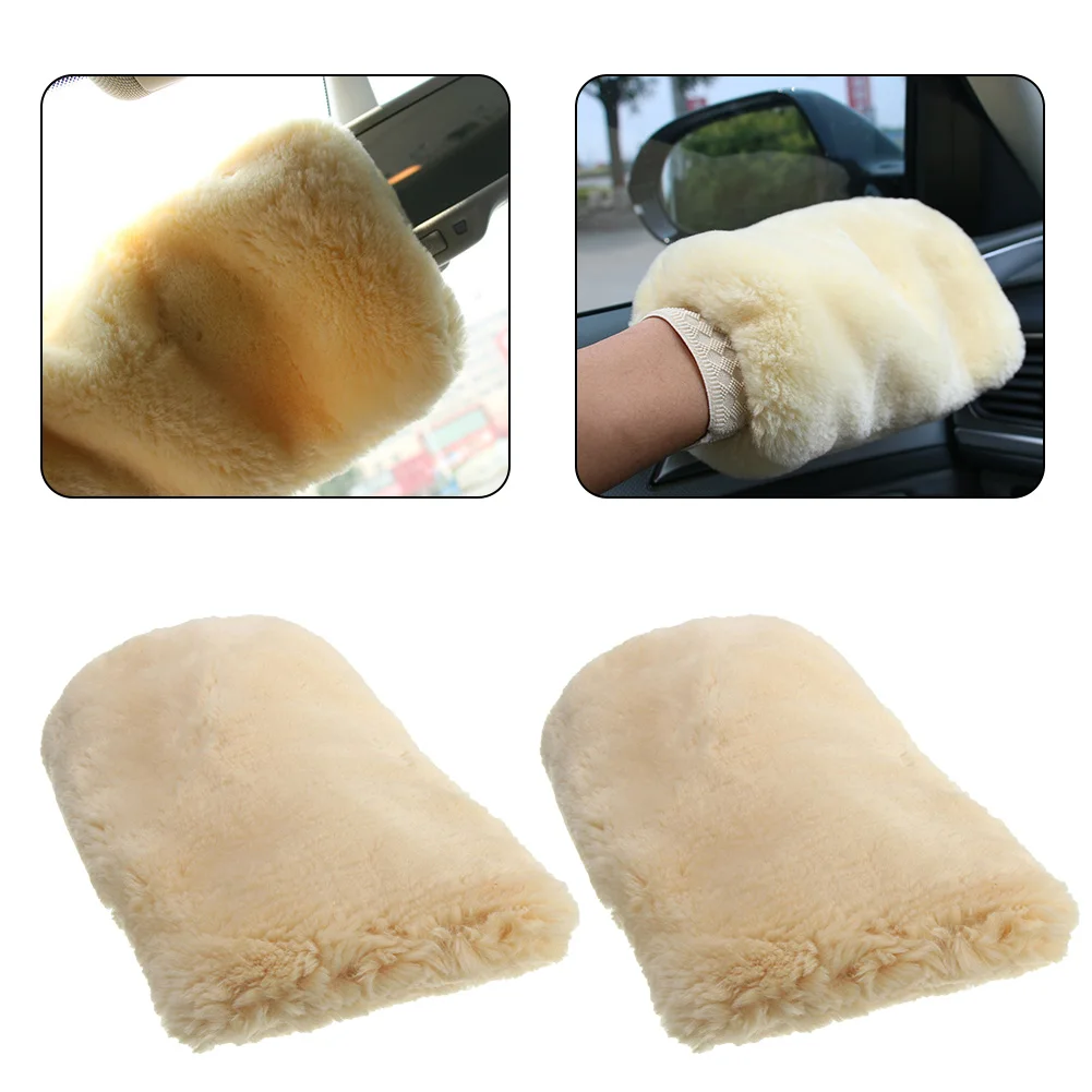 

Wash Mitt Car Cleaning Gloves Part 25cm*16cm 2PCS 2x Accessories Artificial Wool Auto Cleaning Tool Double Side