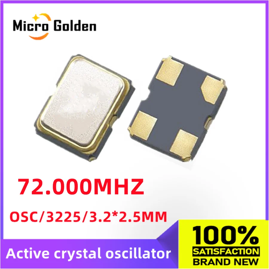 (5 шт.) 72M 72 МГц 72,000 МГц 3225 SMD активный кварцевый генератор 4 контакта OSC 3,2*2,5 мм кварцевый генератор часов 72,000 м