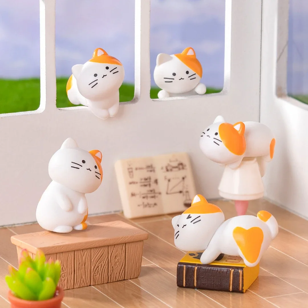 8 шт. смешанные мини-смола милый кот котенок автомобильные миниатюры украшения
