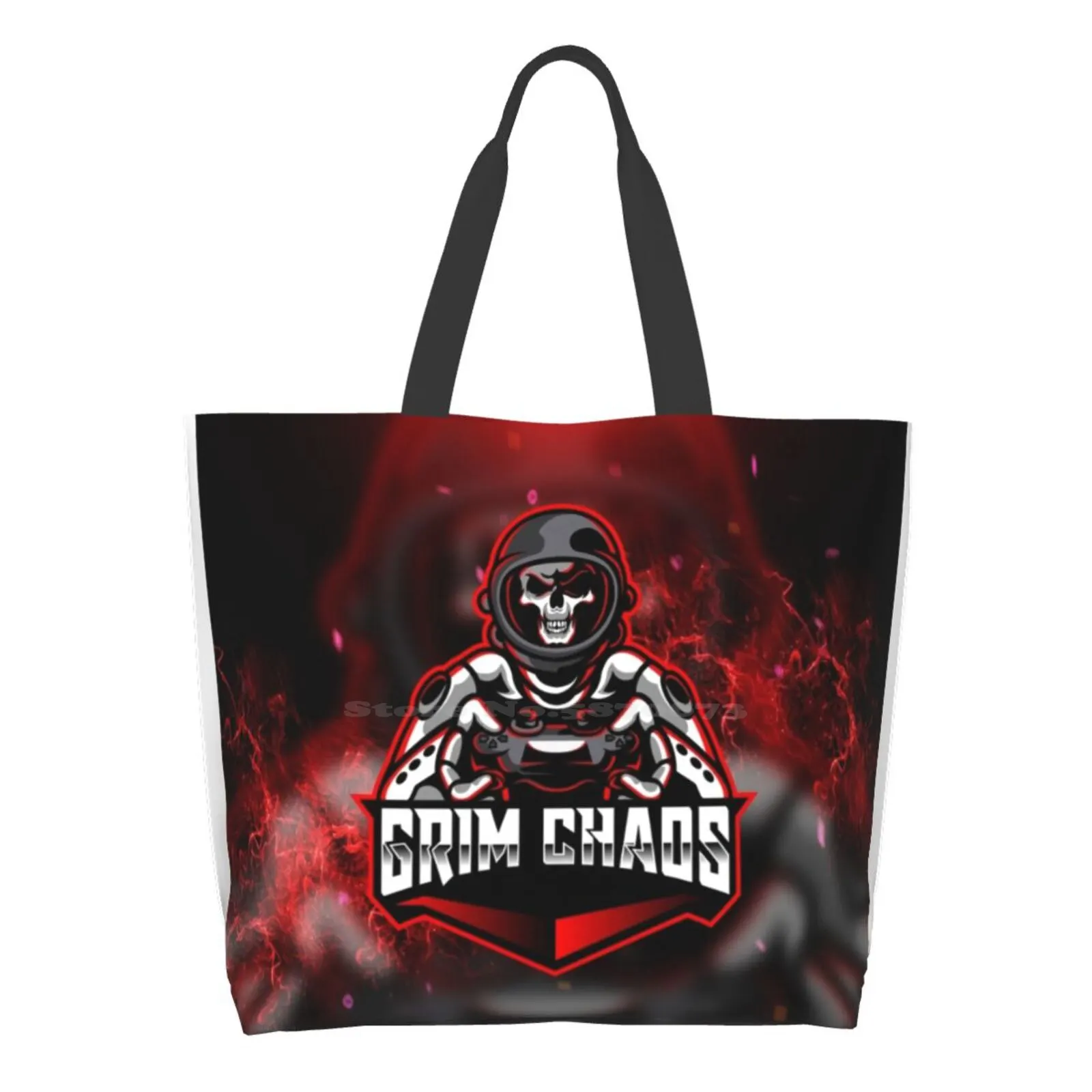 

Сумка-тоут Grim хаоса, повседневная многоразовая сумочка-тоут, мешок большой вместимости, мрачный хаос, Киберспорт