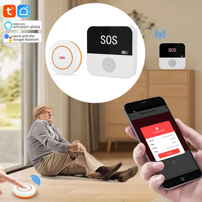 

Беспроводной пейджер для пожилых людей с Wi-Fi и кнопкой SOS вызова