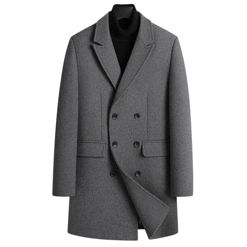 

Mens Jackets Men's Autumn Winter Wools Jacket Coat Men Casual Lapel Slim Fit Trench Coat Double Breasted Woolen Outerwear Male