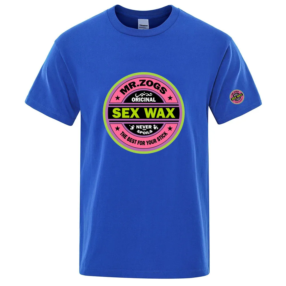 Фото Sex Wax Mr Zogs Surf, новый стиль, легкая однотонная футболка с короткими рукавами, мужская летняя уличная модная универсальная футболка №1