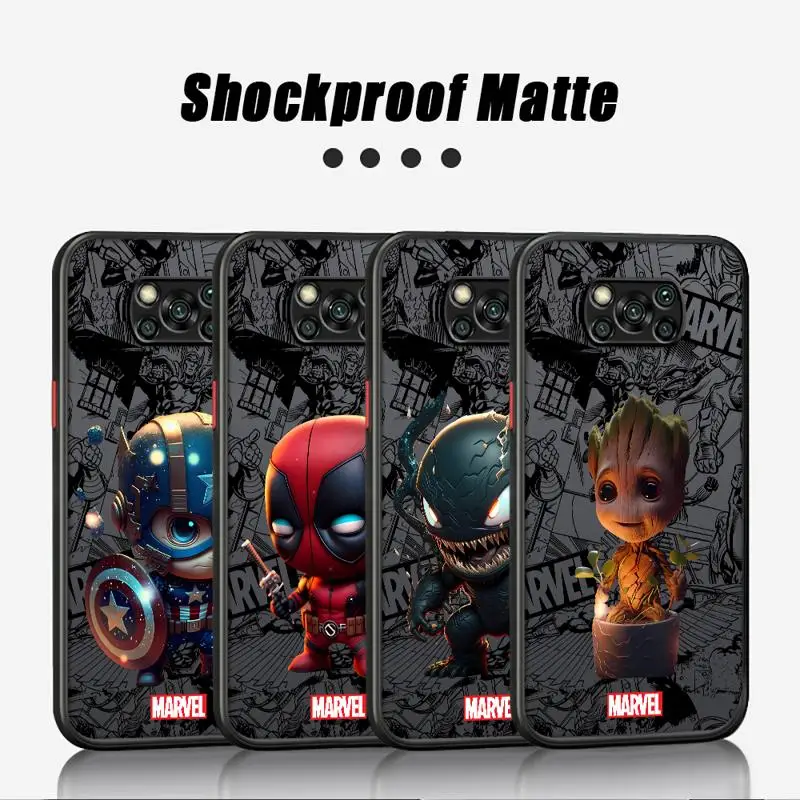 Чехол для телефона Xiaomi mi 14 13 11 lite 9t 10c 9a 12 10t pro 13c 11t Los ina матовый fundas Marvel Heroes Iron Man Groot