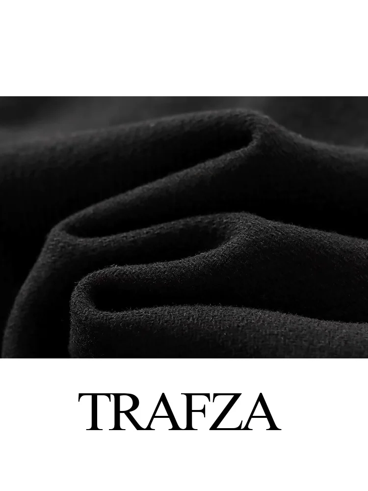 TRAFZA женские модные однотонные длинные рукава с поясом и карманами украшают