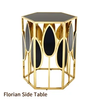 customized furniture florian table edge several light luxury stainless steel tempered glass side table corner table