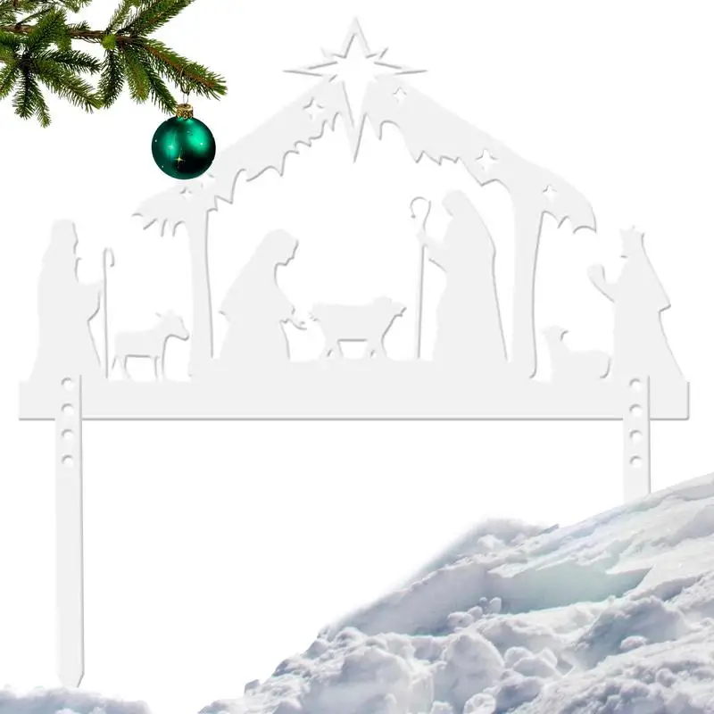 

Metal Nativity Scene Silhouette Outdoor Nativity Scene Weatherproof Nativity Sets For Christmas Decor Water-Resistant Yard Decor