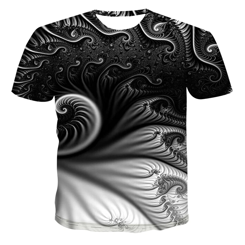 

Three-dimensional graphic T-shirt casual lattice tops 3D men's T-shirt summer T-shirt men's O-neck shirt plus size streetwear