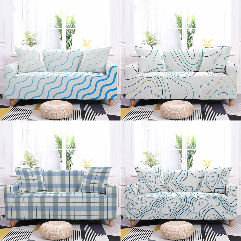 

Geometry Series Lattice Sofa Cover All-inclusive Sectional Sofa Cushion Cover Four Seasons Universal Dustproof Couch Cover