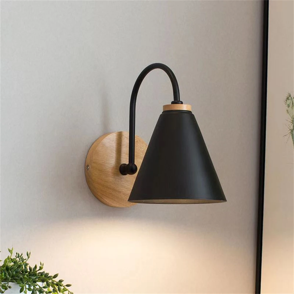 

wooden wall lights bedside wall lamp bedroom wall light sconce for kitchen restaurant modern wall lamp Nordic macaroon sconces