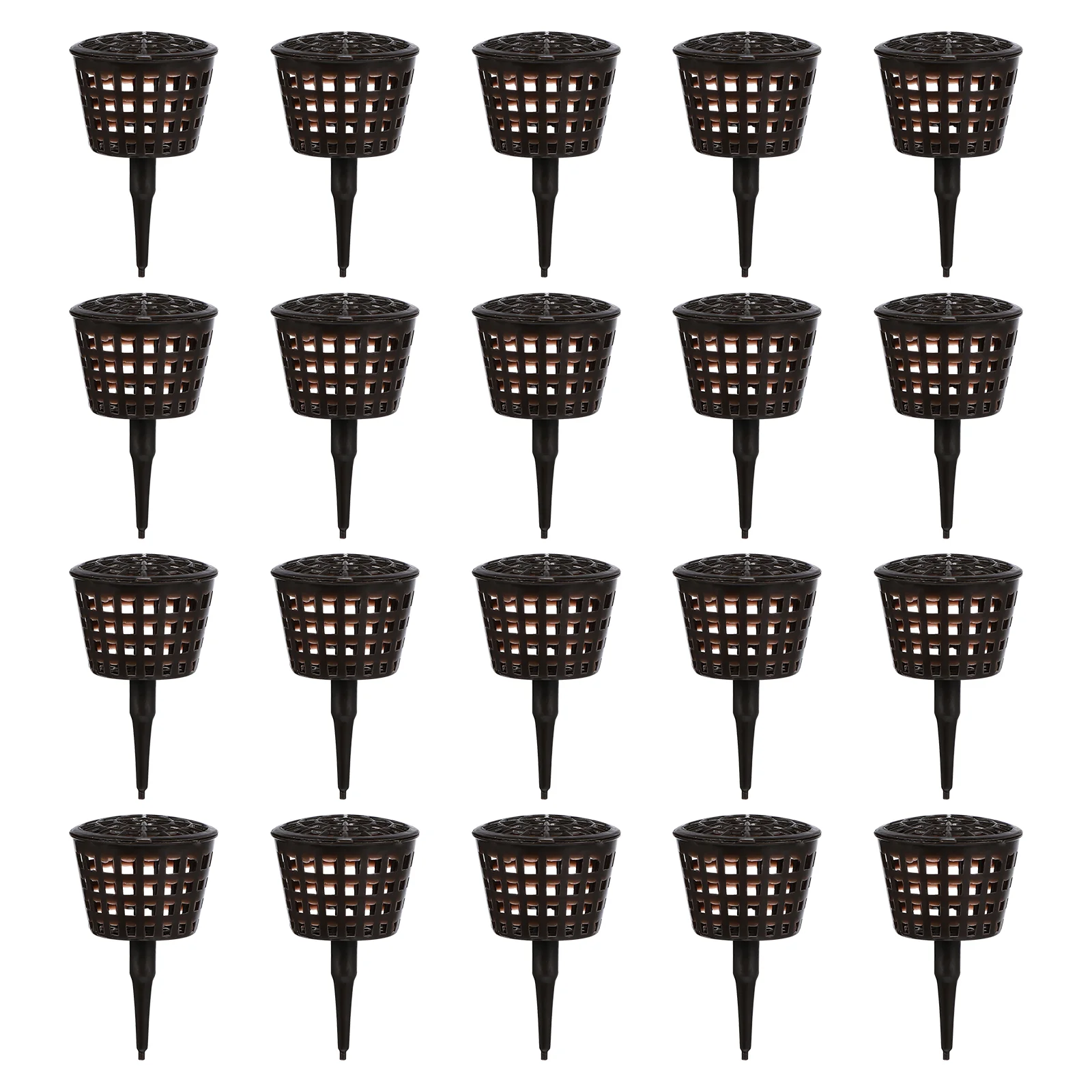 

20pcs Succulent Boxes Slow Release Baskets Bonsai Holders (Black)