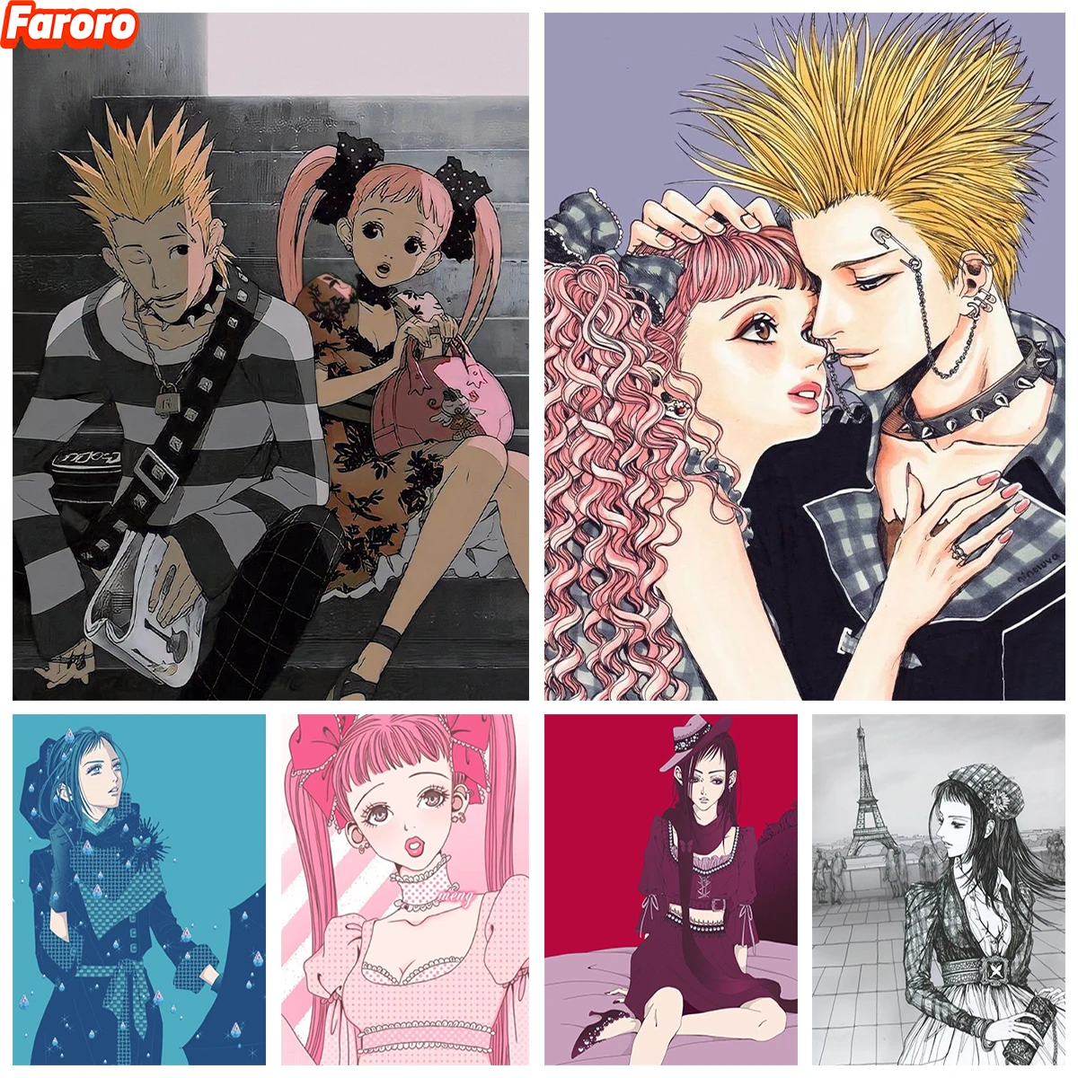Фото Алмазная вышивка Paradise Kiss 5D: Манга-стиль Шоуджо, мозаика для декора стен в комнате девочки, домашний декор №1