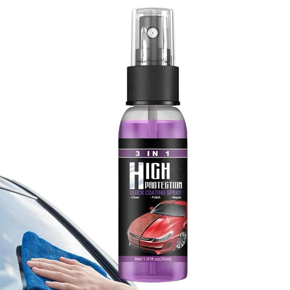 Coating Spray | 3 In 1 Ceramic Coating | High Protection Car Wax Polish Spray Waterless Wash, Wax Hydrophobic Top Coat Polish Fo