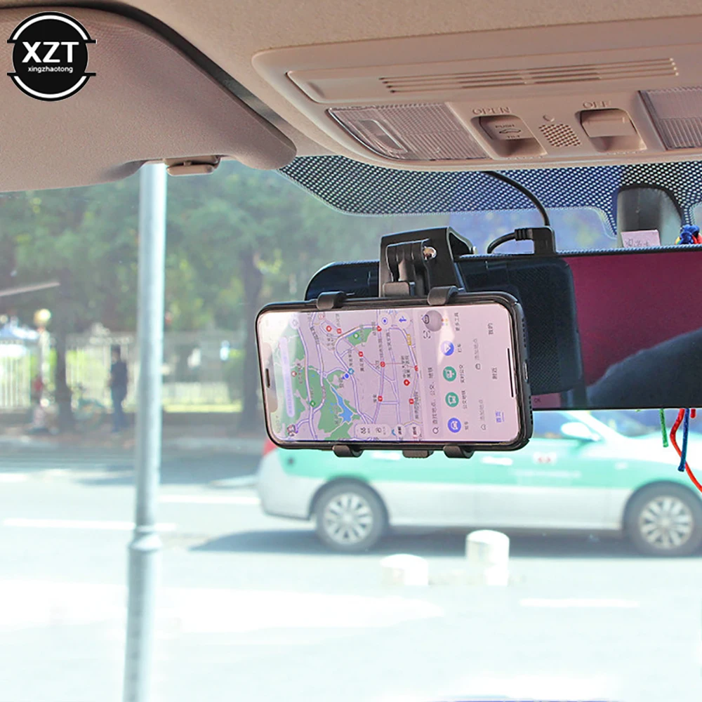 

3 In 1 Car Phone Holder Dashboard Rearview Mirror Steering Wheel Support Sun Visor Bracket Mobile Cell GPS Tablet Stand Supplies