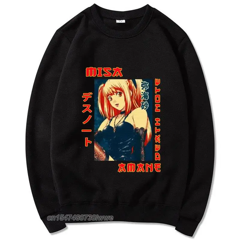 

Retro Death Note Misa Amane Hoodies Japan Anime Hoodie Spring Autumn Men/Women Crewneck Pullover Sweatshirts Harajuku Streetwear