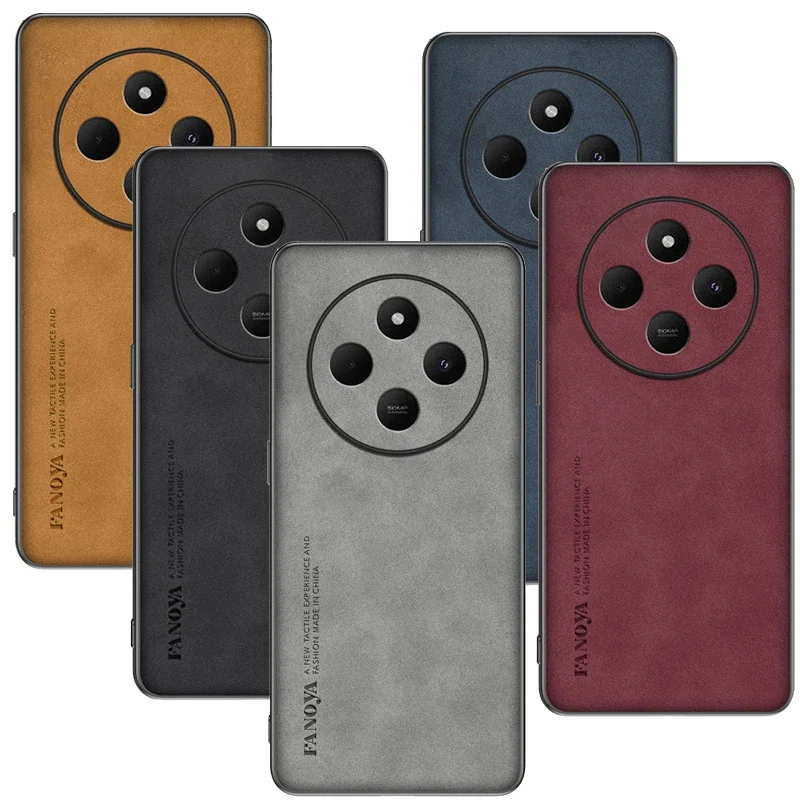 Роскошный чехол из овечьей кожи для Xiaomi Redmi 14C 4G 14R 13C защитный Ударопрочный