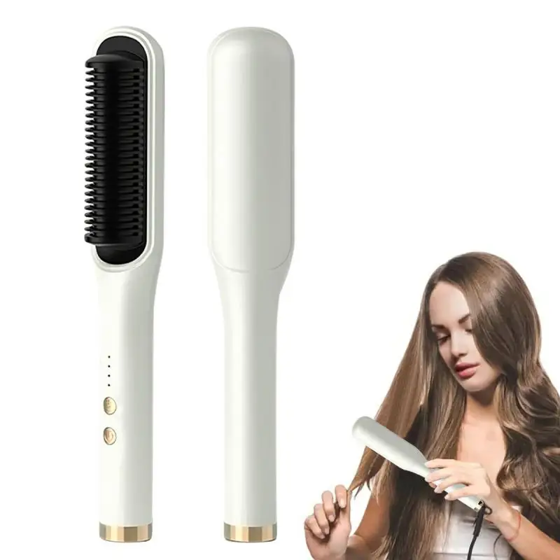 

Hair Straightening Brush Fast Heating Comb Curling Iron Styler Electric Comb Straightener Multifunctional Comb 4 Temp Settings