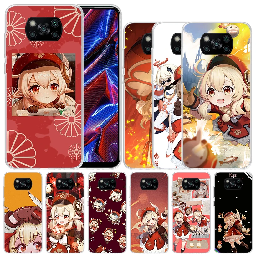 

Genshin Impact Klee Soft Cover for Xiaomi Poco X5 Pro X4 Gt X3 Nfc M5S Print Phone Case M4 M3 M2 F3 F2 F1 Mi Note 10 Lite Coque