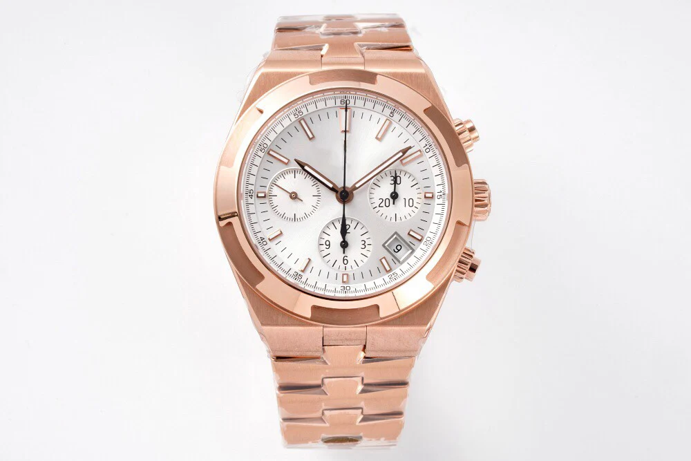 

Rose gold chronograph 5500V V2 version mens watches quick switch rubber or leather strap top clone quality watches