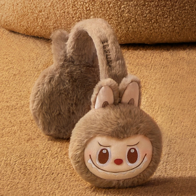 Labubu теплая серия шарф шапка перчатки пушистые наушники милая периферия зима