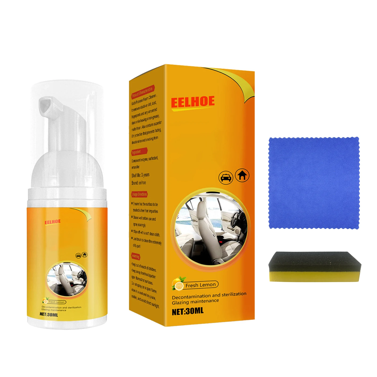 

Многоцелевой пенный очиститель для интерьера автомобиля, домашний очиститель пены, средства для очистки автомобиля, противовозрастные инс...