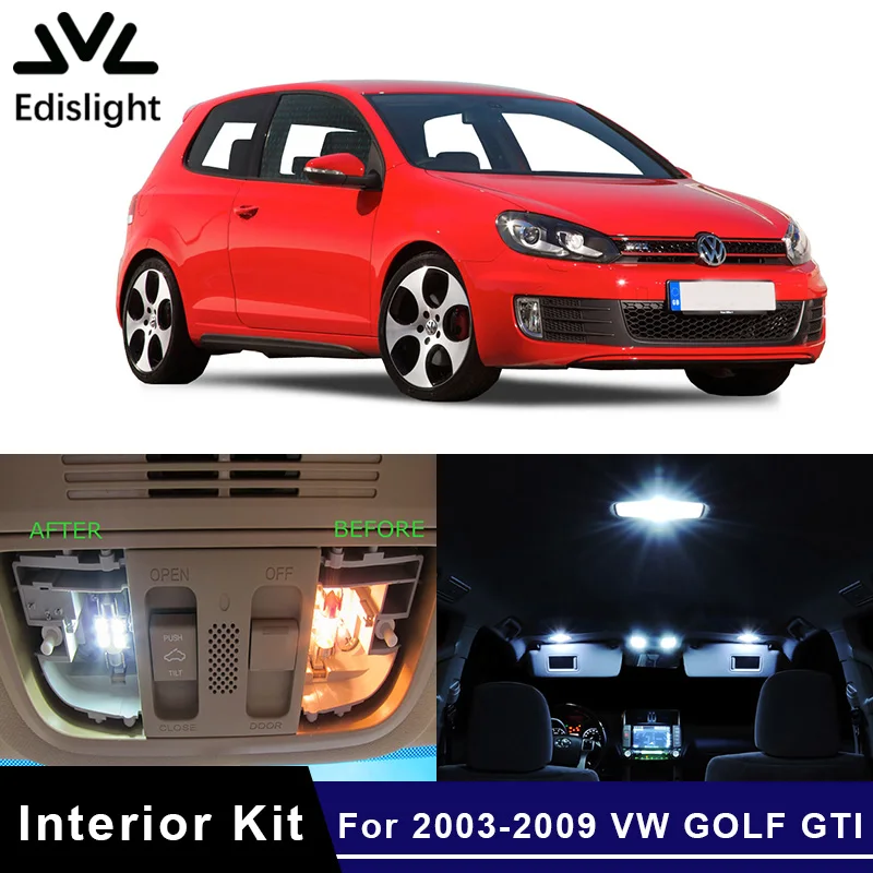 

10 шт., внутренние посылка льные лампы для VW GTI MK5 Volkswagen Golf Map