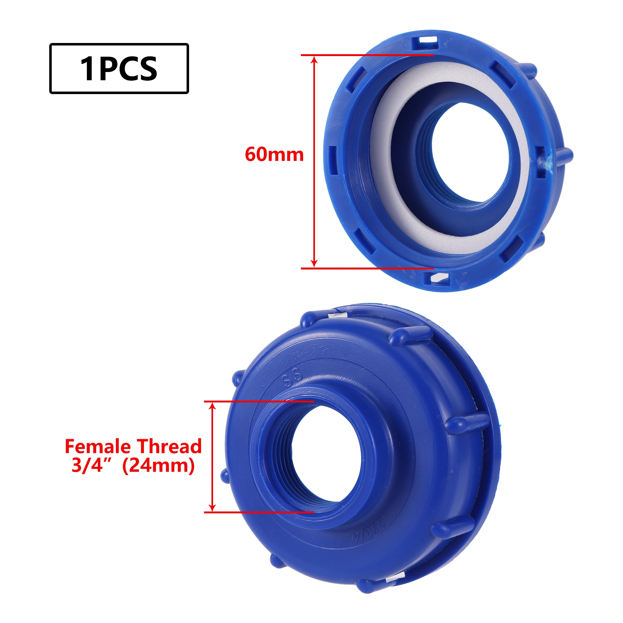 Адаптер бака IBC Фитинг топливного бака S60 Резьбовая крышка от 60 мм до 1 