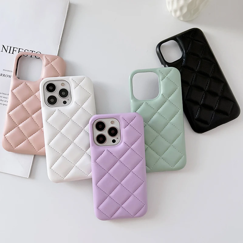 

Korea Luxury Solid Color Back Case for iPhone 13 12 11 Pro X XS Max XR 7 8 Plus SE 2022 2020 Stylish PU Leather