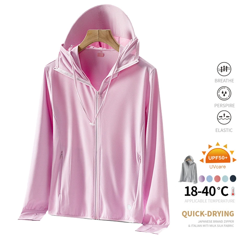 

Women Cycling Jackets Bike Clothes UV Protection UPF50+ Bicycle Coat Breathable Quick-dry Detachable Brim Long Jersey