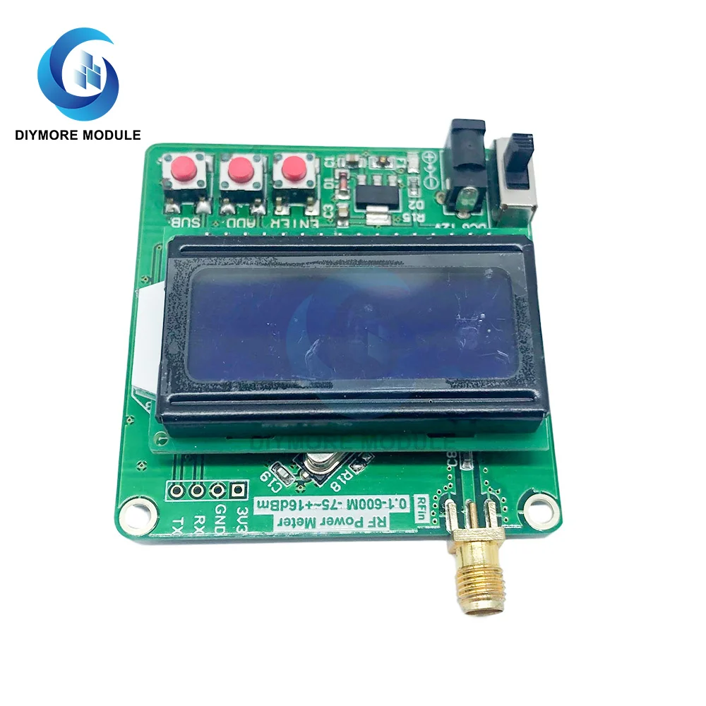 

Цифровой измеритель мощности с ЖК-дисплеем, радиочастотный измеритель мощности-75 ~ 16 дБм 1-600 МГц, значение затухания радиочастоты при модуле...