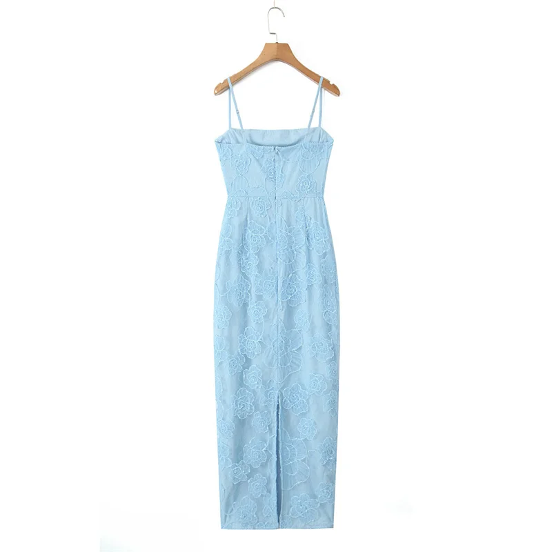 Новинка 2024 женское мягкое кружевное платье-комбинация KEYANKETIAN Xshape с вышивкой