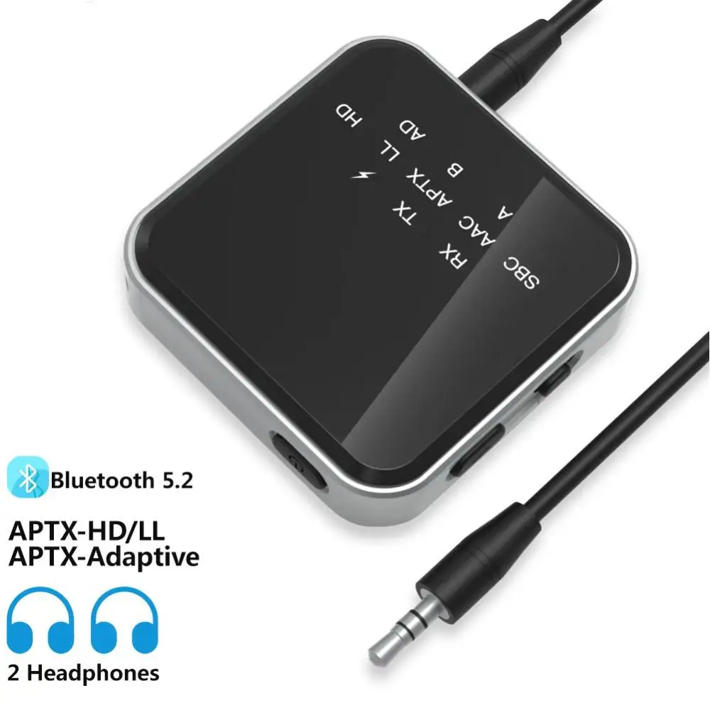 

Wireless 3.5mm Aux Stereo Music Dongle Adapter Bluetooth 5.2 Low Latency Transmitter Hifi Aptx-ll/hd Adapter For Tv Car Wireless