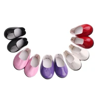 18 inch girls doll shoes simple pink princess dress shoes pu american newborn shoes baby toys for 43cm baby doll s64