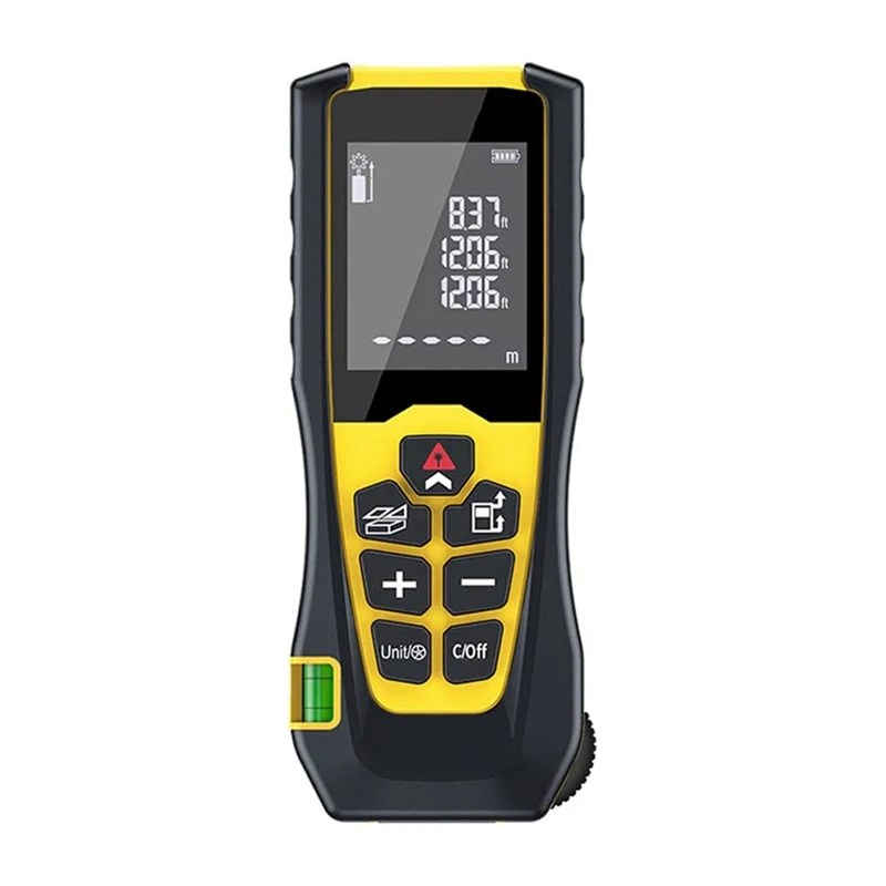 

328Ft/100M Distance Meter, Measuring Ruler Length Area Volumes Measuring Device LCD Display Digital Ranges Finder