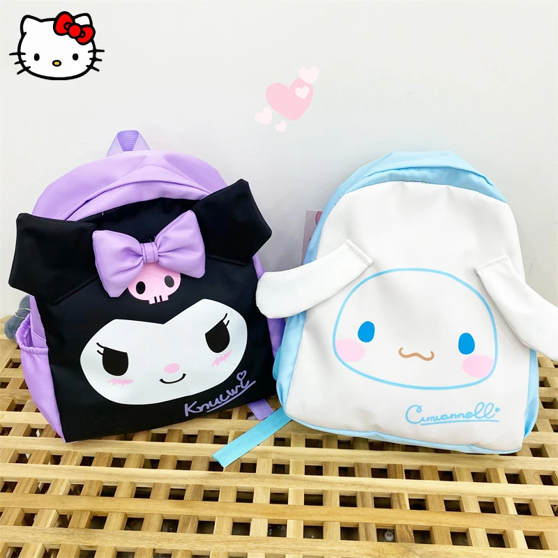 

Kawaii Sanrio MyMelody Cinnamoroll Kuromi Shoulder Bag Anime Large Capacity Student School Bag Girls Going To School Storage Bag