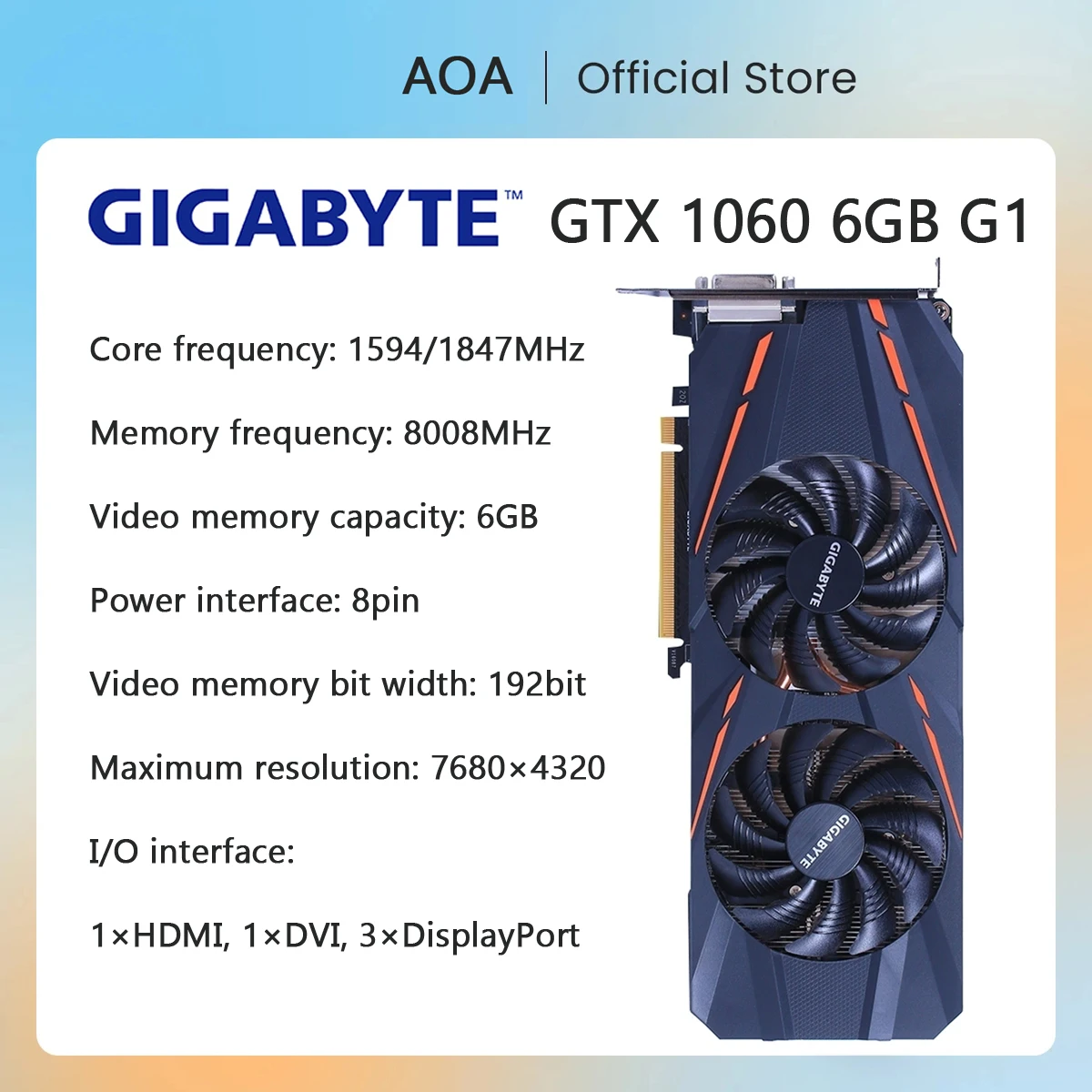 Игровые графические карты GIGABYTE GTX 1060 G1 6 ГБ графическая карта для nVIDIA Geforce GTX1060