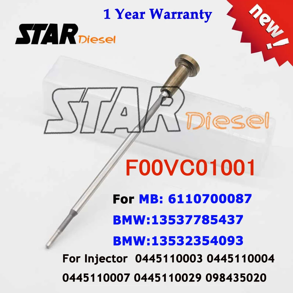 

F00VC01001 Valves 0445110029 Common Rail Injector 0445110003 0445110004 0445110007 Valve FOR MB 6110700087 BMW 13537785437
