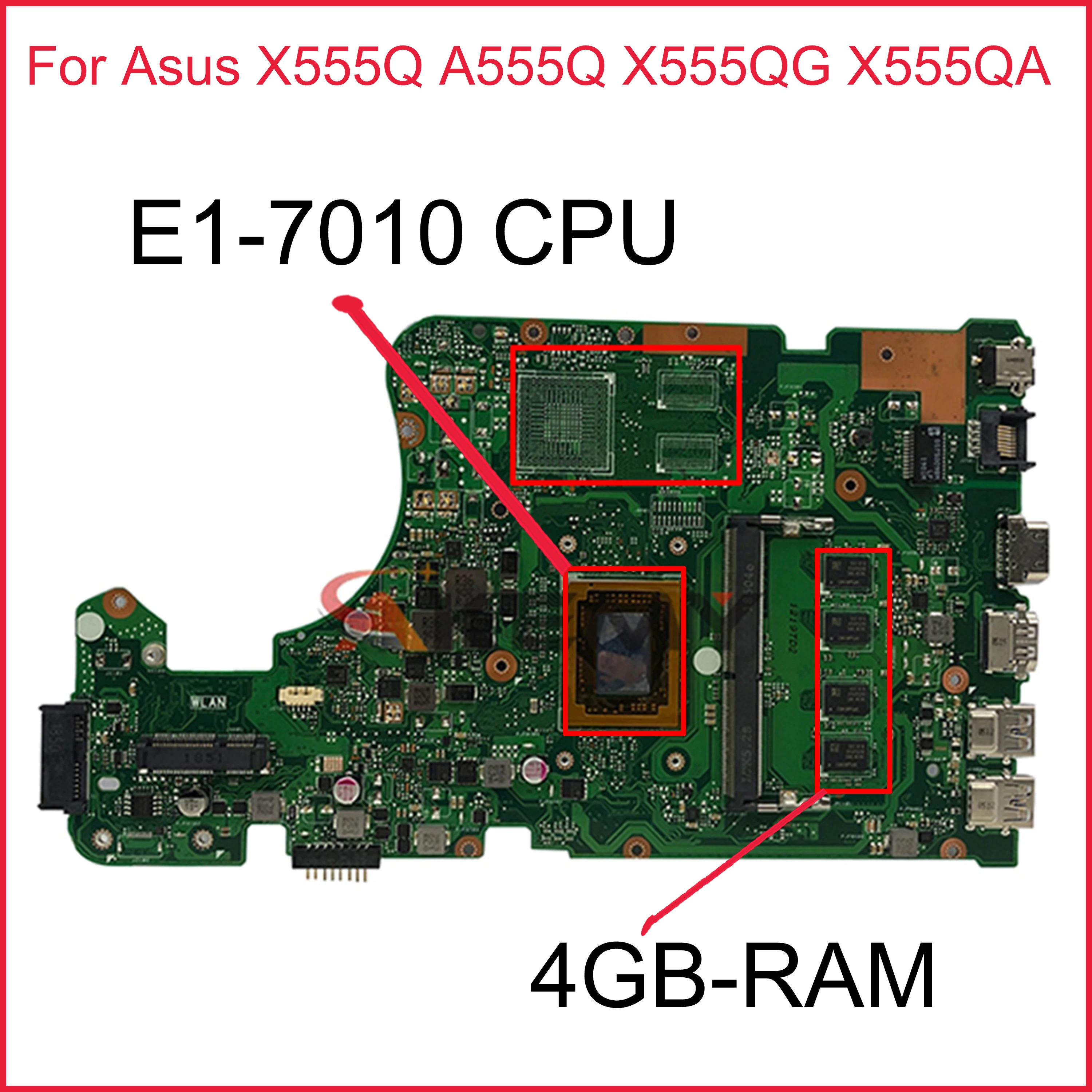 

Материнская плата Akemy для Asus X555Q, A555Q, X555QG, X555QA, x555bp, x555b, Laotop, материнская плата X555QA со стандартной памятью 4 ГБ ОЗУ