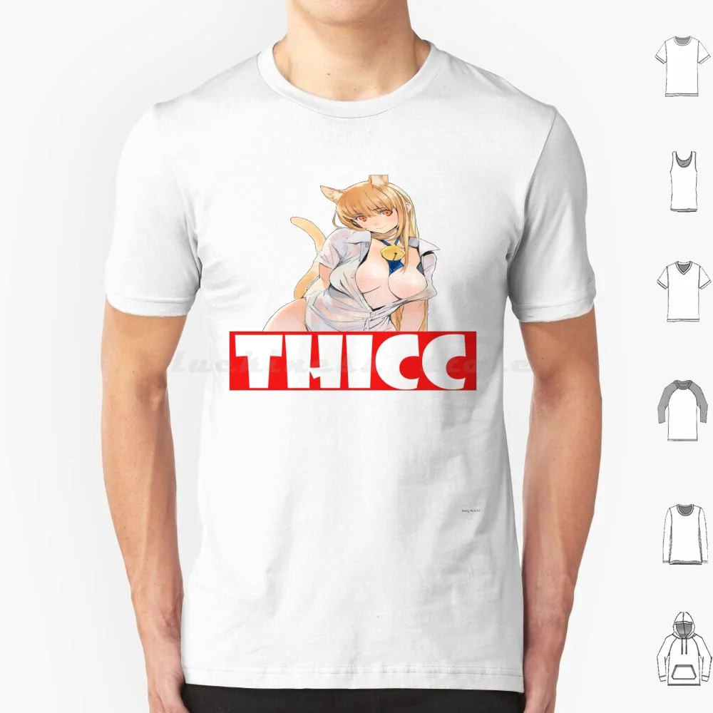 Футболка Thicc Neko для мужчин и женщин, для детей, 6Xl, с рисунком аниме, манга Hentai Ecchi, Япония, Oppai